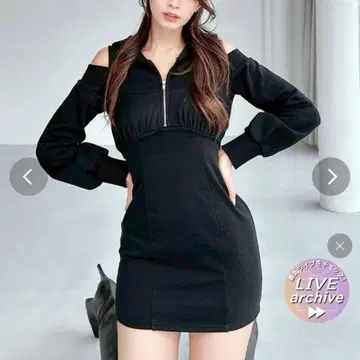 RESEXXY 레이어드 후디 미니 원피스