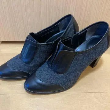 다이애나 부츠 울 가죽 앵클부츠 그레이 블랙