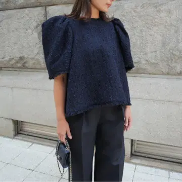 [ 새상품급 ] heve Bubbly Tweed navy 시착만 한 상품