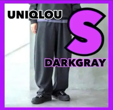 25AW 유니클로 유 브러쉬드 맨투맨 와이드 팬츠 다크 그레이 S