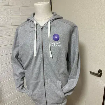 Microsoft for Startups 풀 지퍼 후디 그레이