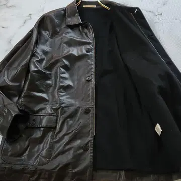 파파스 XXL 상당 가죽 자켓 최고급 램 가죽 트로트로 감 캐시미어