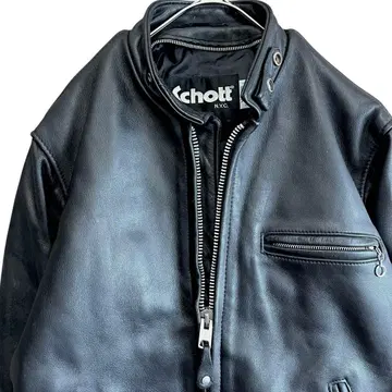 Schott 샷 가죽 싱글 라이더 자켓 블랙 USA