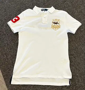 랄프 로렌 피케 셔츠 네이비 S 트리플 포니 백 자수