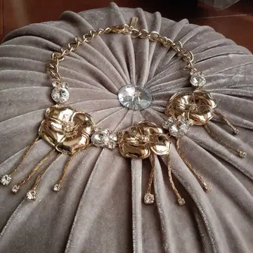 블루 마린 이탈리아제 목걸이 큐빅