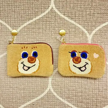 [ 미사용 새상품 ] 페이러 도업 테디 테디걸 L자 파우치 2세트