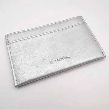 스와로브스키 카드 케이스 교통카드 지갑 패스 케이스 가죽 실버