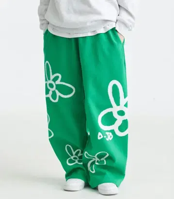 카미야마 토모히로 와이드 밴딩 팬츠 그린