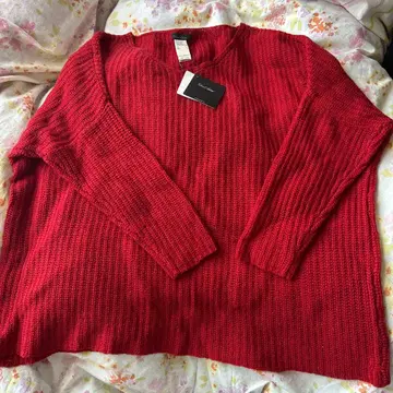 새상품 듀라스 앙비에트 버건디 긴팔 니트 스웨터 F 사이즈