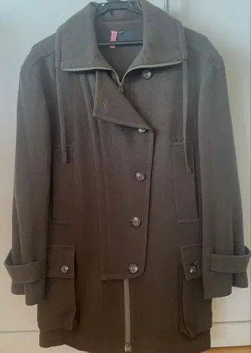 블랑 바스크 다크 카키 피 코트