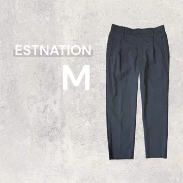 새상품급 에스트네이션 테이퍼드 팬츠 프린지 슬림 레그 슬랙스 모 털 M