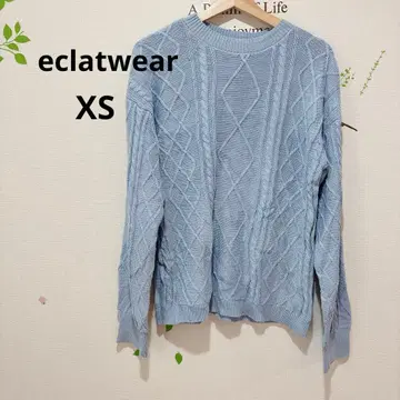 새상품급 eclatwear [ XS ] 라이트 블루 케이블 니트 XS