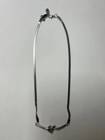 Silver Chain Necklace Knot Twist Bone