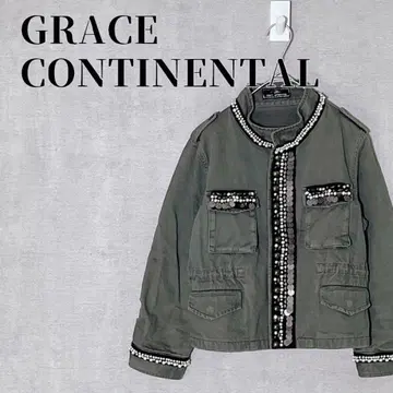 그레이스 콘티넨탈 비쥬 장식 밀리터리 자켓 면 사이즈 38(M)