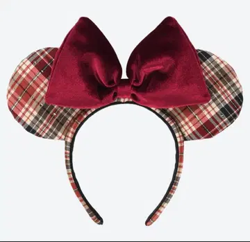 [신상] 디즈니 머리띠 빨간색 리본 체크 미니