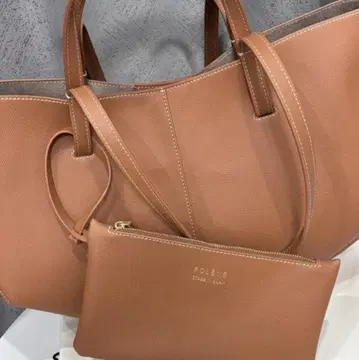 카멜 토트백 소형 파우치 포함