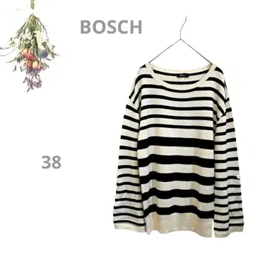 [ 보쉬 BOSCH ] 긴팔 보더 니트 소매 롤업 버튼 38 M
