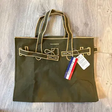 LACOSTE 카키 토트백