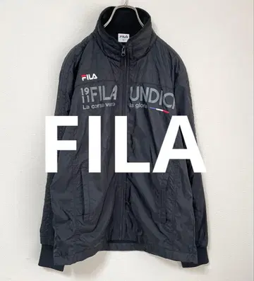 휠라 FILA 속기모 나일론 자켓 얇은 소재 블랙 아웃도어 L