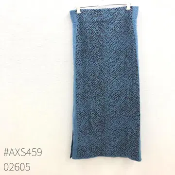 스튜디오스 제브라 자카드 니트 스커트 내로우 실루엣 파랑 x 블랙 F