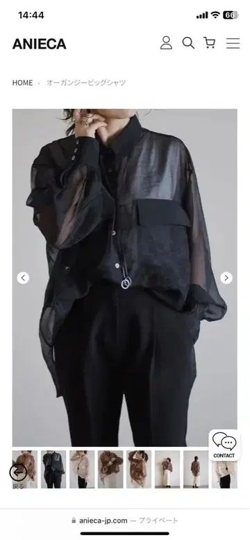 ANIECA 아니카 오간자 빅 셔츠 미사용