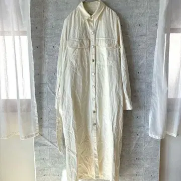 [ ZARA ] 롱 원피스 허리 리본 새상품급 코튼 x 린넨 원단