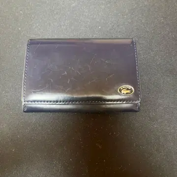 라코스테 네이비 가죽 명함지갑