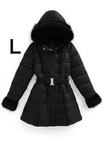 [GRL] 벨트 포함 퍼 A라인 다운 코트 kd79