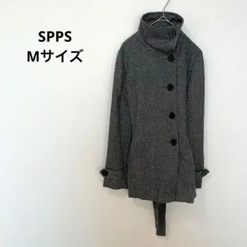 SPPS 그레이 헤링본 무늬 트위드 코트 M