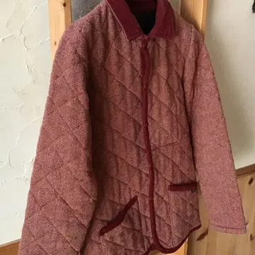 헤링본 무늬 퀼팅 자켓 (라벤햄)