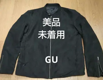 GU 스웨이드풍 싱글 라이더 자켓