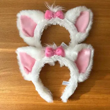 마리 머리띠 화이트 핑크