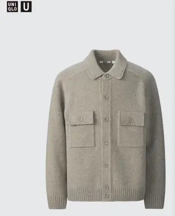 새상품급 유니클로 라무 니트 자켓 그린 사이즈 L