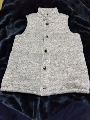 그레이 슬리브리스 베스트 플리스풍