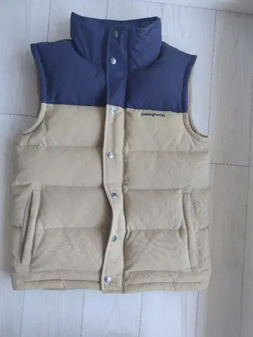 patagonia 다운 베스트 베이지/네이비 XS