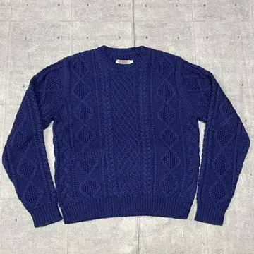 H.R.MARKET 케이블 니트 블루 단색 할리우드 런치 마켓