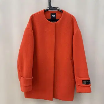 플라스테 만테코 노카라 하프 코트 오렌지