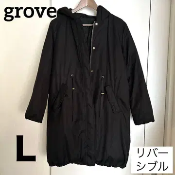 grove 그로브 리버서블 아우터 모즈 코트 2way 블랙 L