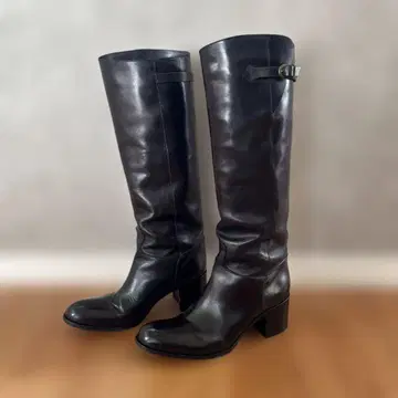 SARTORE 사토레 자키 부츠 롱 부츠 청키힐 블랙