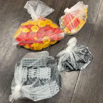 플라스틱 블록과 기어 세트 로봇 교실 부품