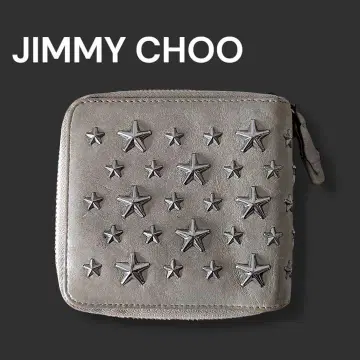 JIMMY CHOO 지미추 라운드 지퍼 2단 접이식 미니 지갑 스터드