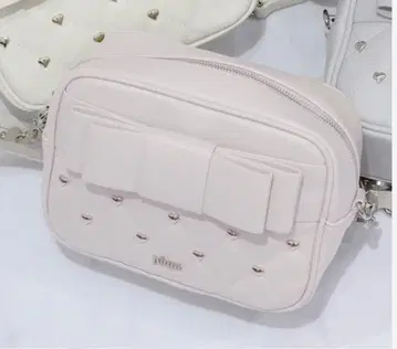 pium 하트 퀼팅 리본 미니백