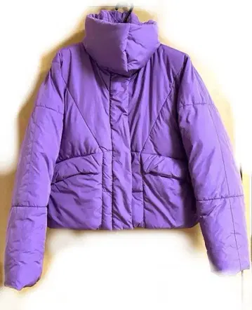 퍼플 숏 기장 다운 자켓