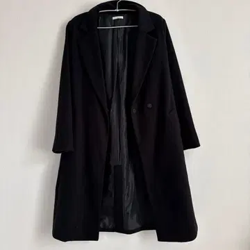 새상품급 블랙 더블 버튼 체스터 코트