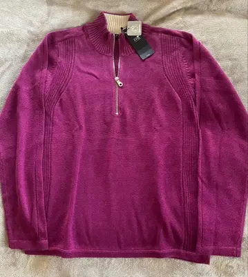 23구 퍼플 하프 지퍼 스웨터