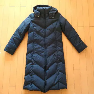 롱 다운 자켓 Xunited 블랙 후드 부착 중고품