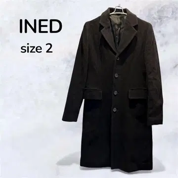 INED 블랙 체스터 코트 사이즈 2