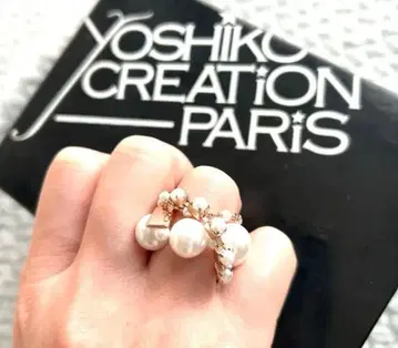 요시코 크리에이션 미사용 3연 펄 반지