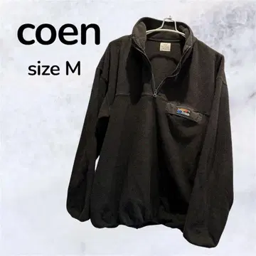 coen 블랙 하프 지퍼 후드티 M