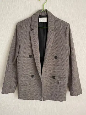 Galerie Mono 체크 무늬 더블 브레스트 자켓